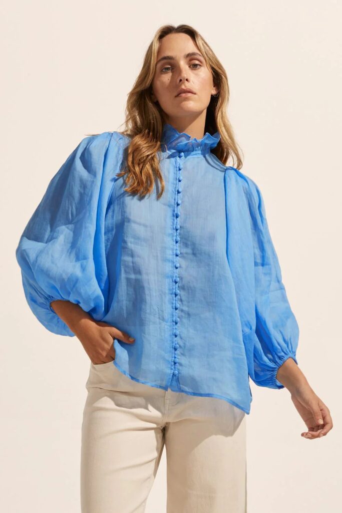 Onyx Short Sleeve Shirt in Blue, REPERTOIRE